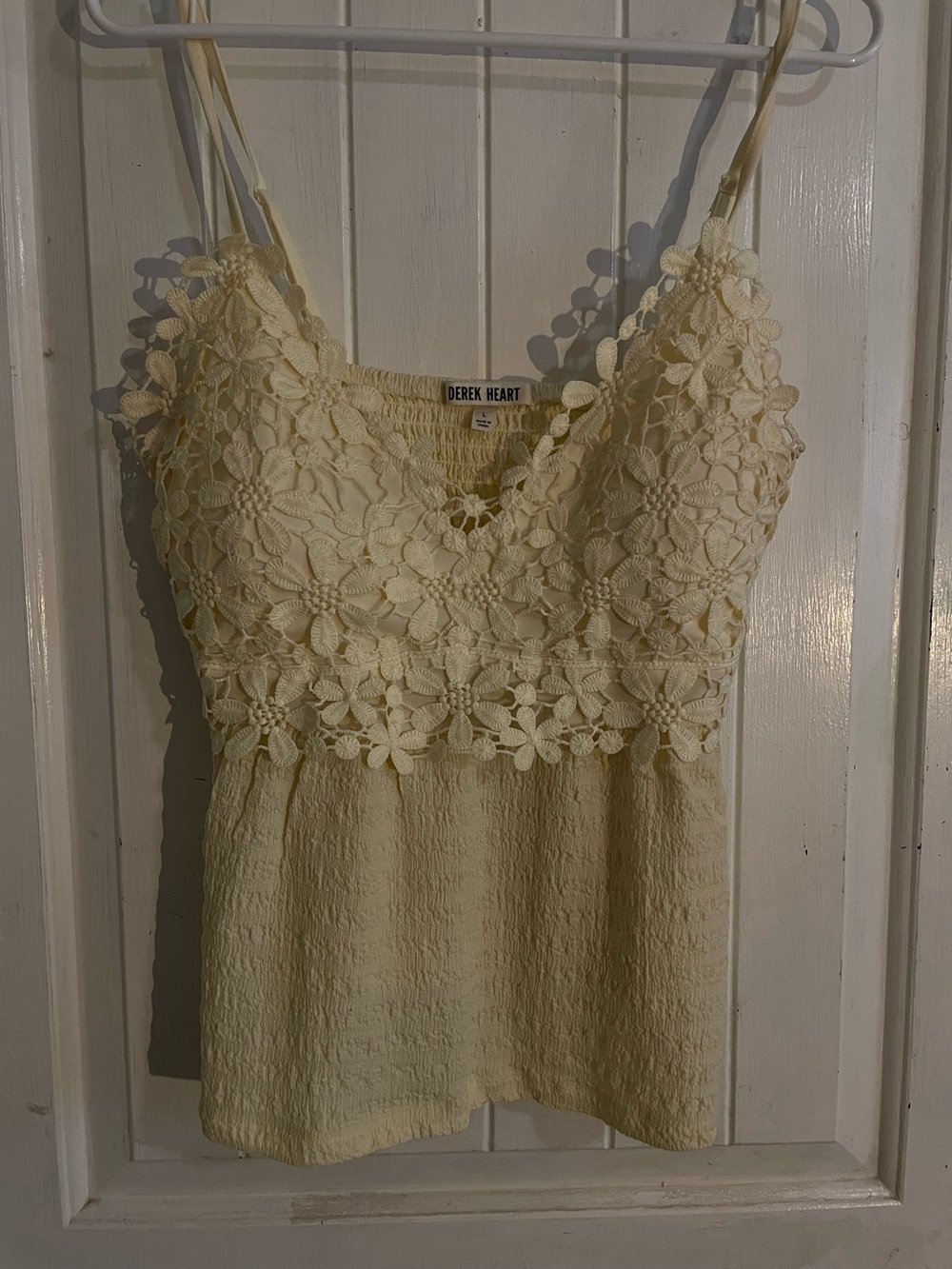 Derek Heart yellow Floral Lace Camisole Top
